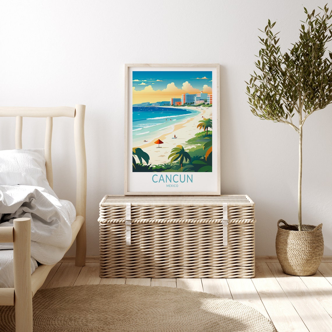 Cancun Travel Poster Cancun City Travel Poster Print Cancun Travel Poster Wall Art Cancun Mxico La Capital Coastal Travel Poster - Image 3