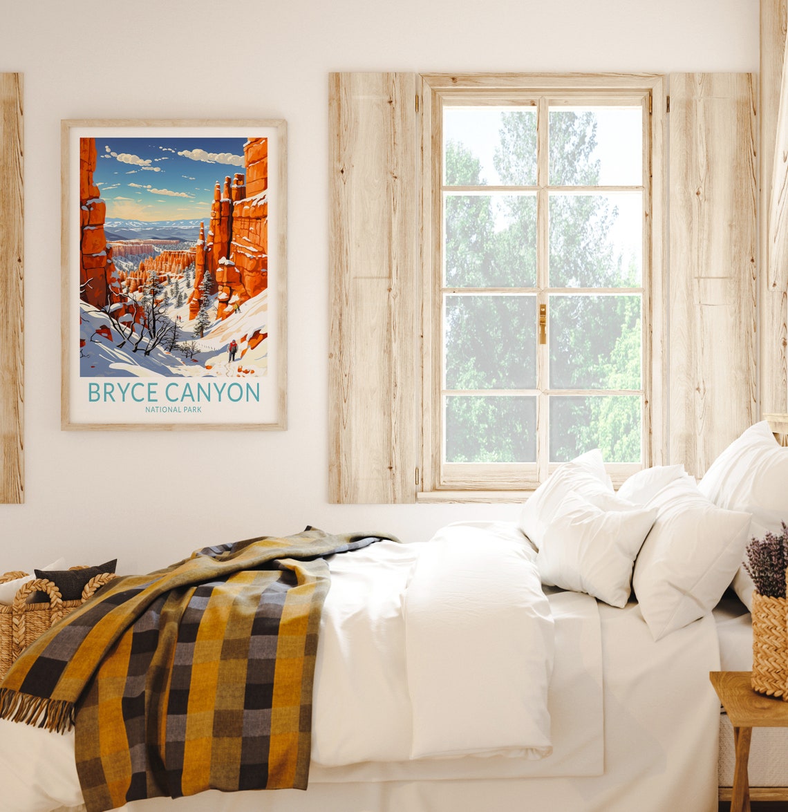 Bryce Canyon National Park Snowy Winter Canyon Travel Poster - Image 2
