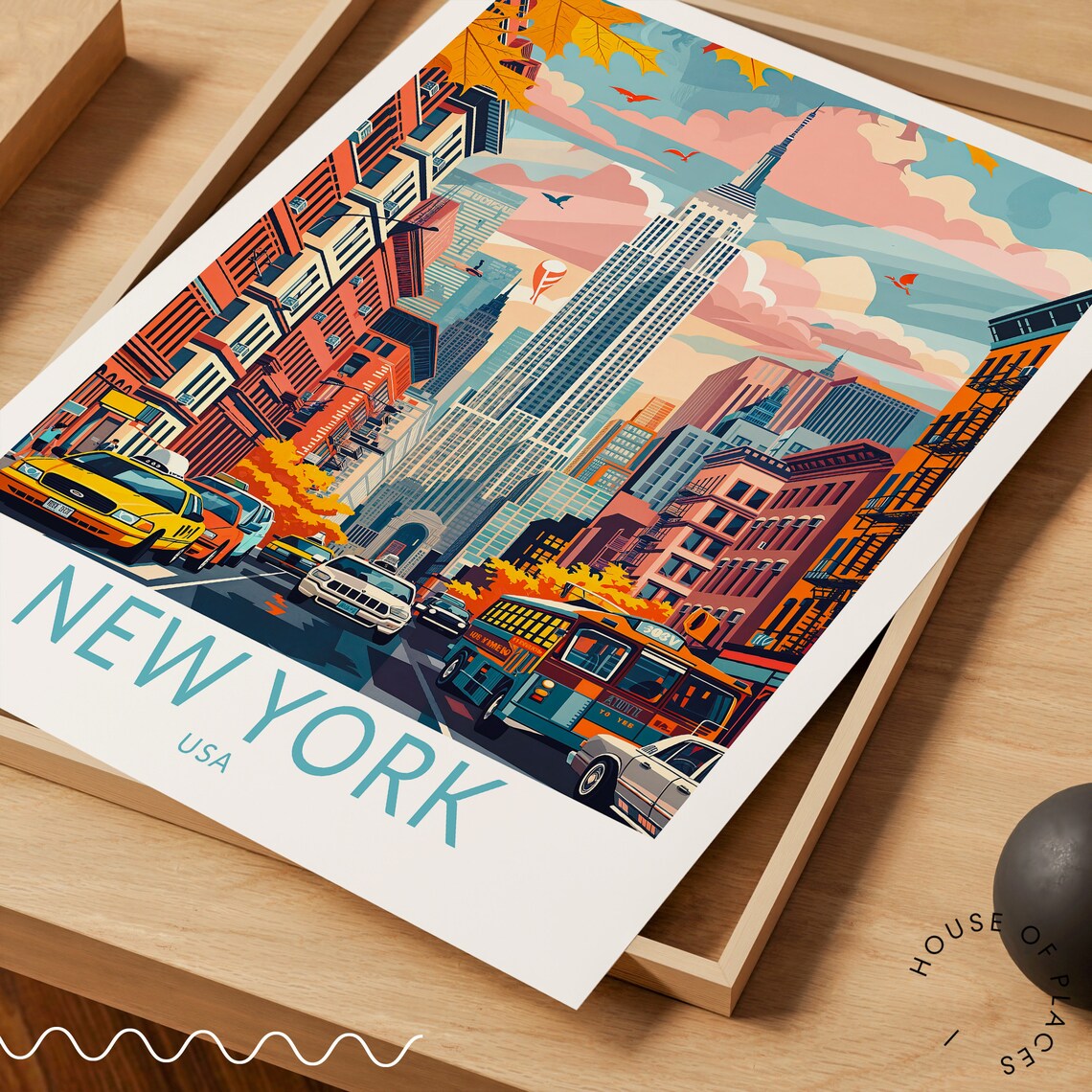 New York Travel Poster, USA City Wall Decor - Image 3