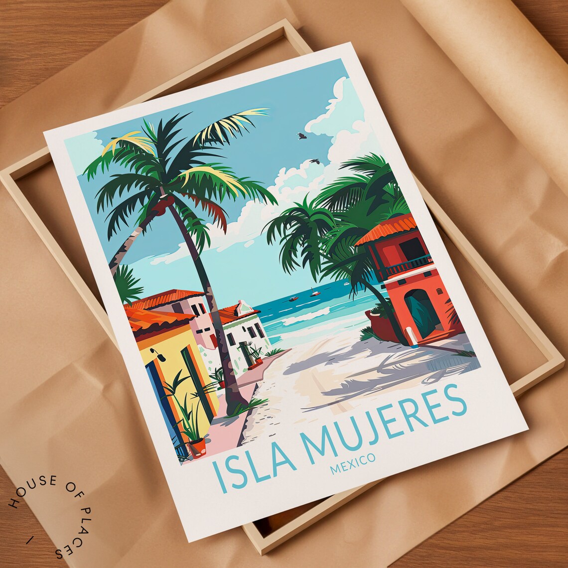 Isla Mujeres Mexico Travel Poster, Coastal Wall Decor - Image 2