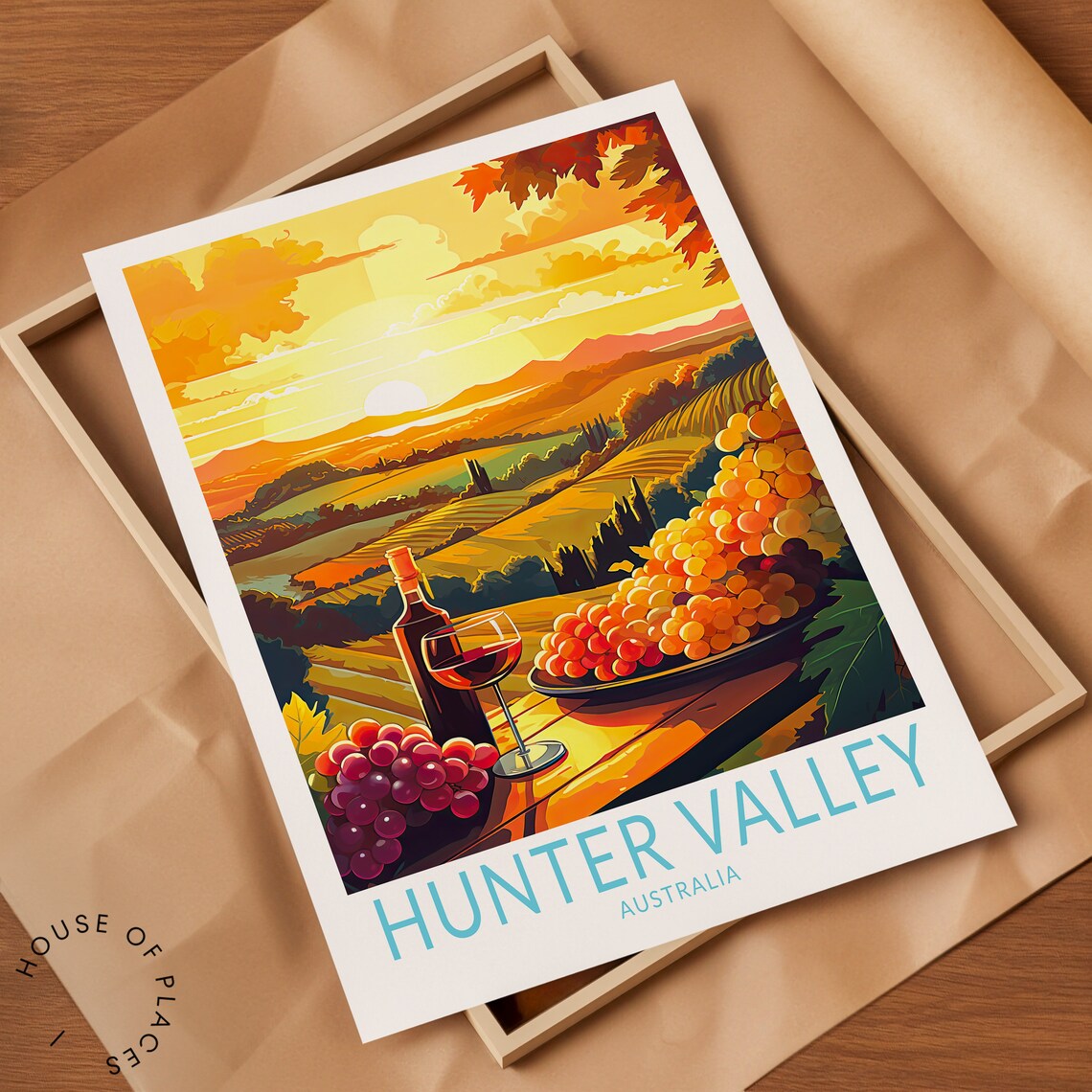 Hunter Valley Travel Poster, Australia Sunset Print - Image 2