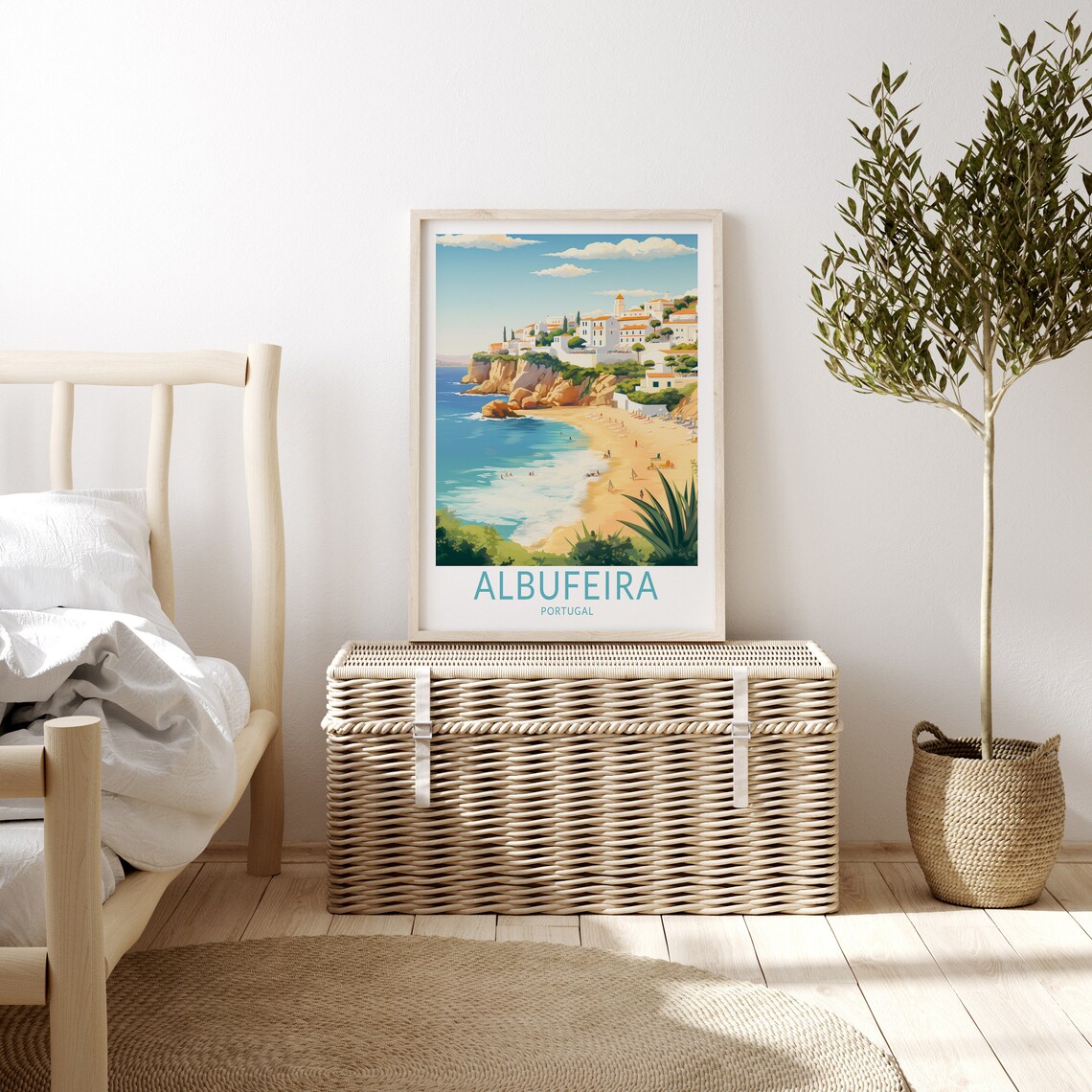 Albufeira Portugal Travel Poster, Coastal Wall Art - Image 3