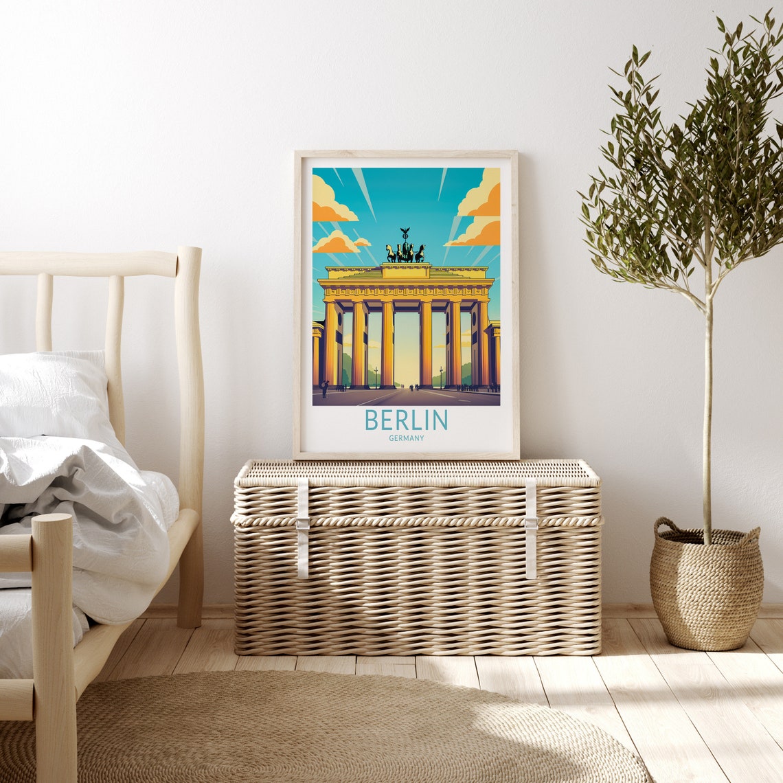 Berlin Germany Brandenburg Gate Golden Sunrise Travel Poster - Image 3