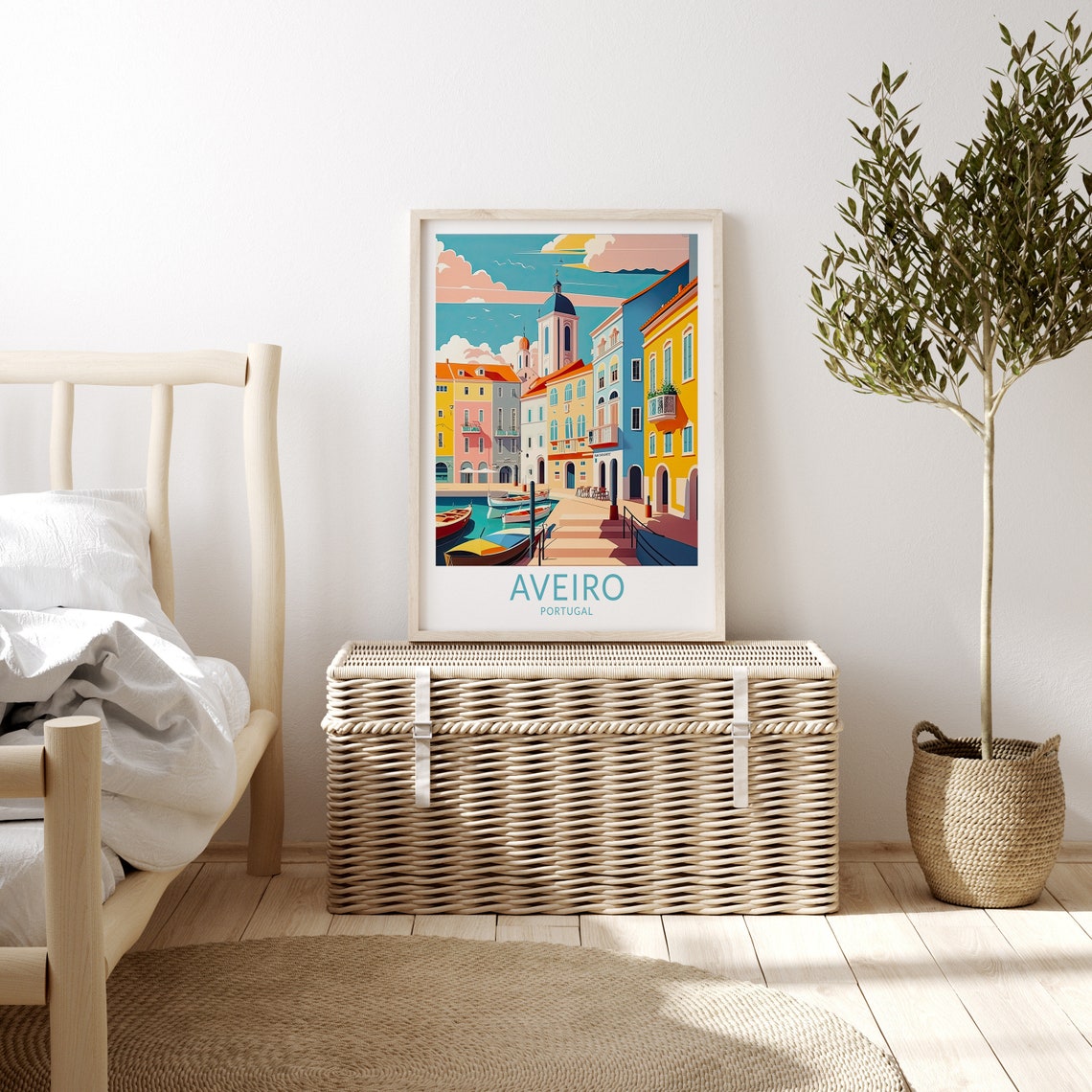 Aveiro Portugal Travel Poster Aveiro Travel Poster Print Aveiro Wall Art Portugal Aveiro City Wall Art Gallery Birthday Present - Image 3