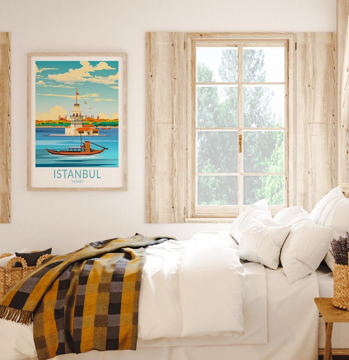 Istanbul Turkey Maidens Tower Bosphorus Travel Art Poster Gift - Image 2