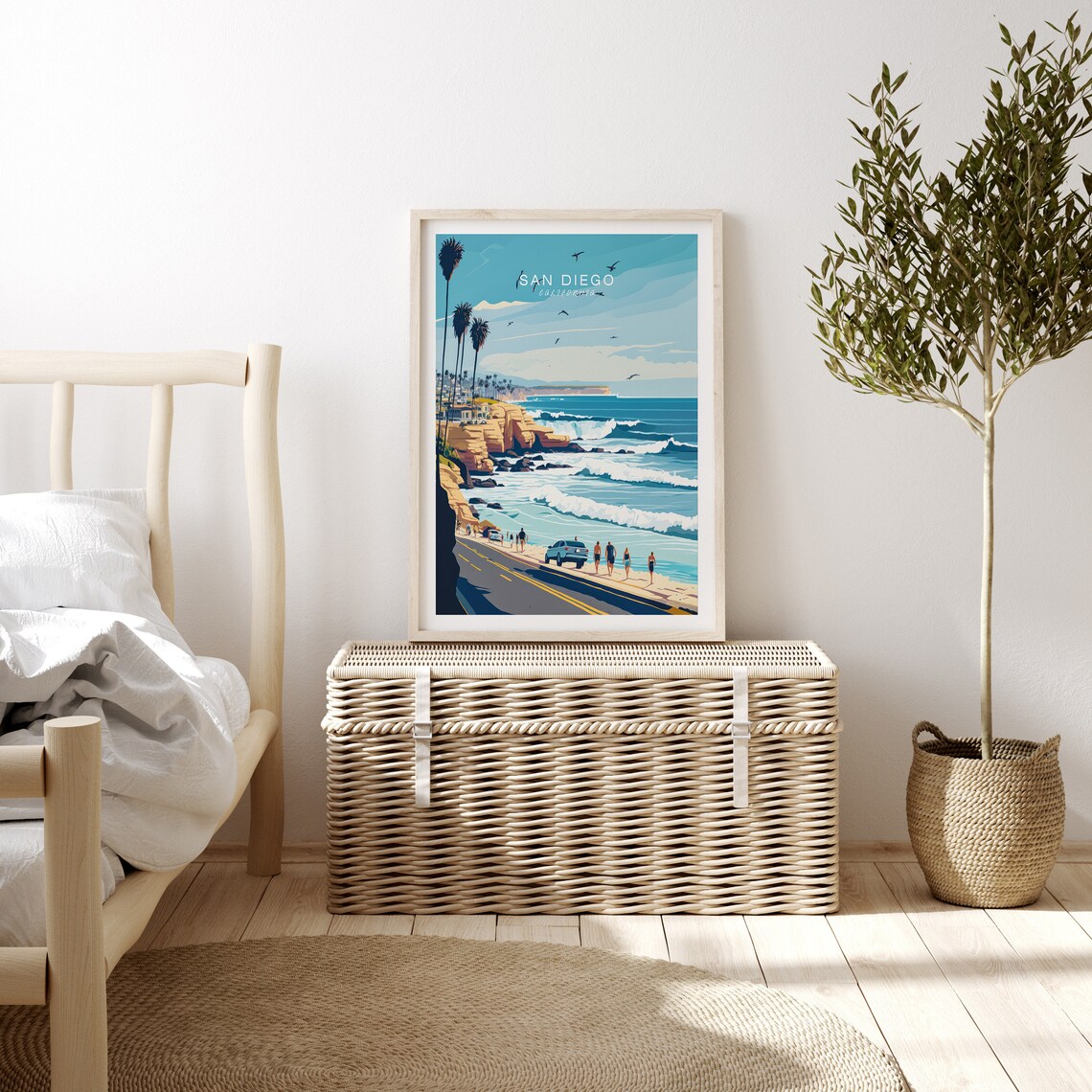 La Jolla San Diego Coastal Travel Poster, Minimalist - Image 3