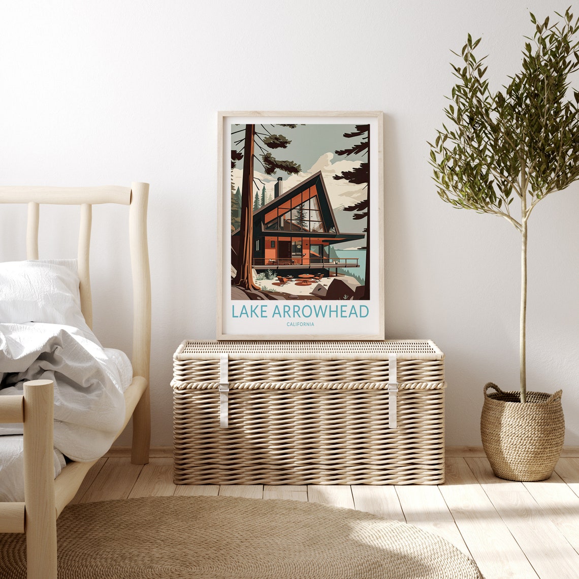 Lake Arrowhead Print Wall Art Lake Arrowhead Poster Lake Wall Art Travel Print Poster Travel Gift California Travel Poster - Image 3