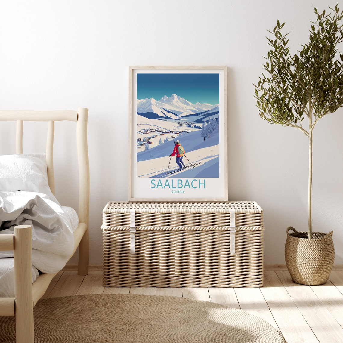 Saalbach Travel Print Saalbach Austria Travel Poster Saalbach Austria Wall Art Travel Poster Austria Travel Print Traveler Home Decor - Image 3