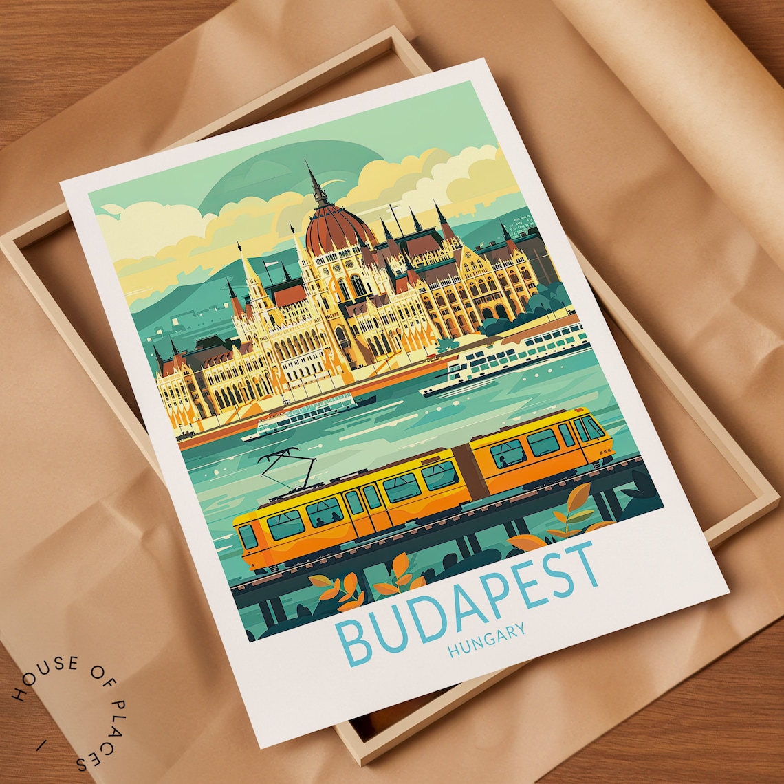 Budapest Hungary Travel Poster, Hungary Wall Decor - Image 2