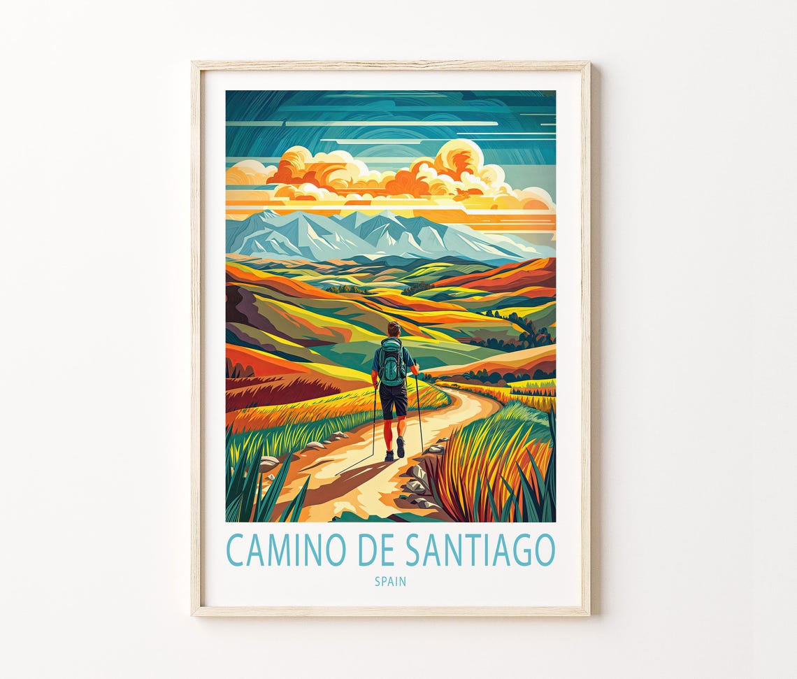 Camino De Santiago Travel Poster Spain Wall Art Camino De Santiago Spain Print Home Decor Custom Travel Poster Birthday Gifts - Image 3