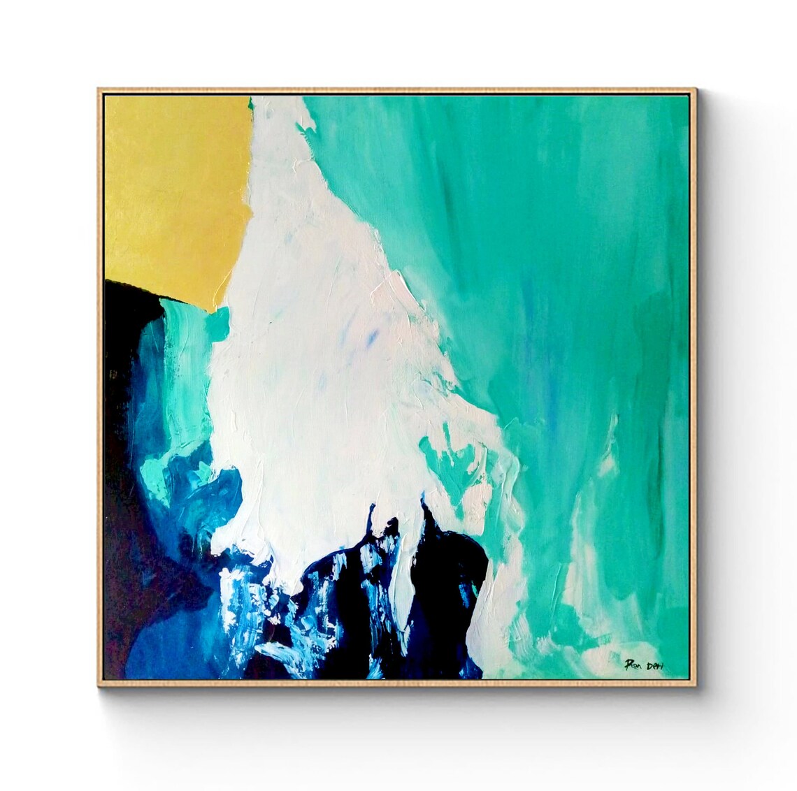 Abstract Gold Painting Art Print, Contemporary Decor - Image 2