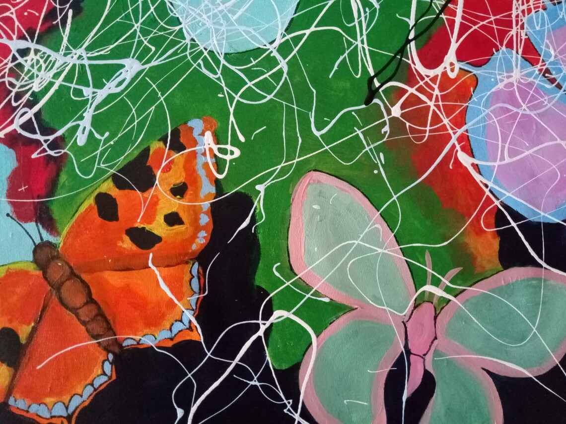 Butterfly Abstract Modern Art Print, Colorful Decor - Image 3