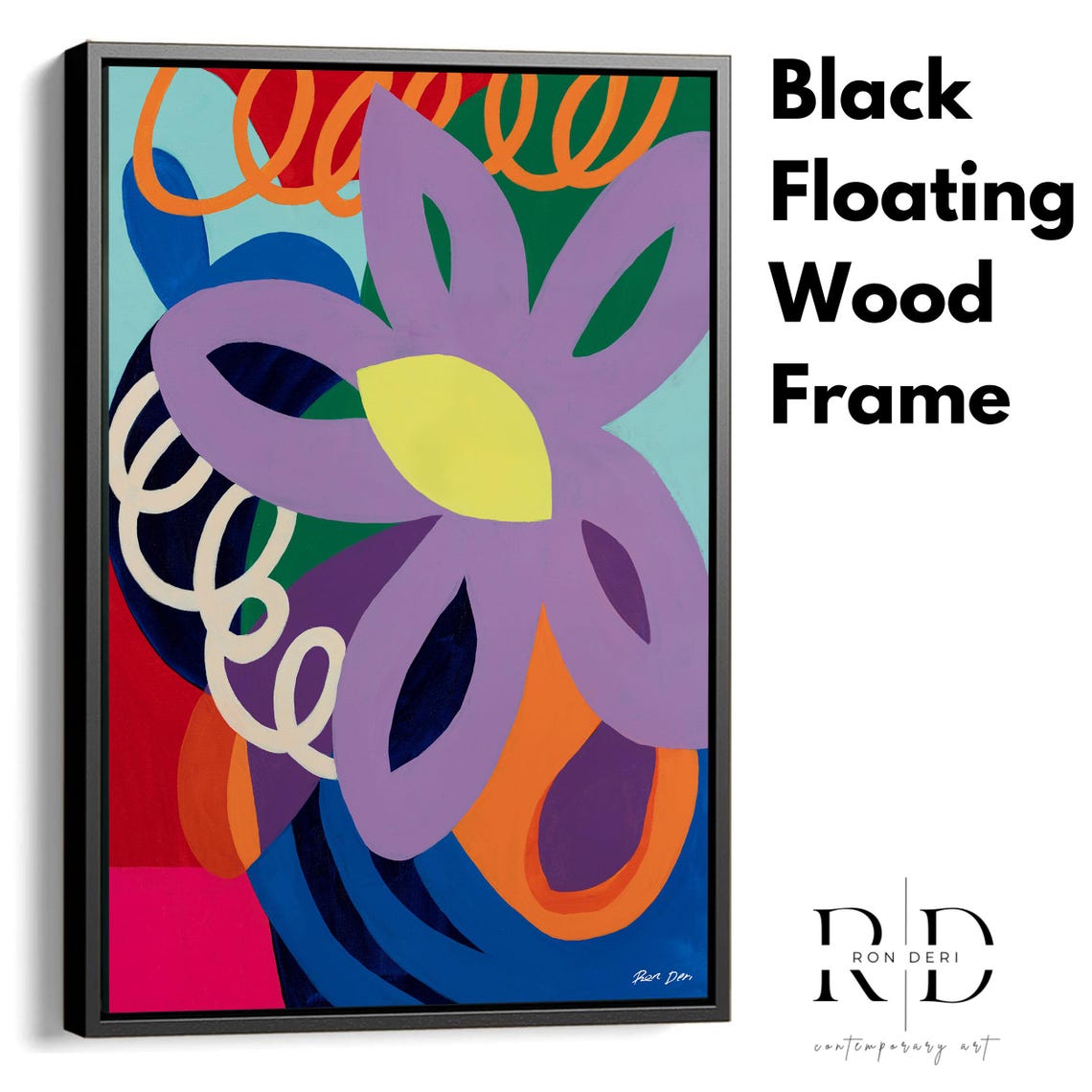 Abstract Flower Art Print Bold Colorful Wall Art Modern Botanical Decor Vibrant Home Office Artwork Large Framed Print - Image 3