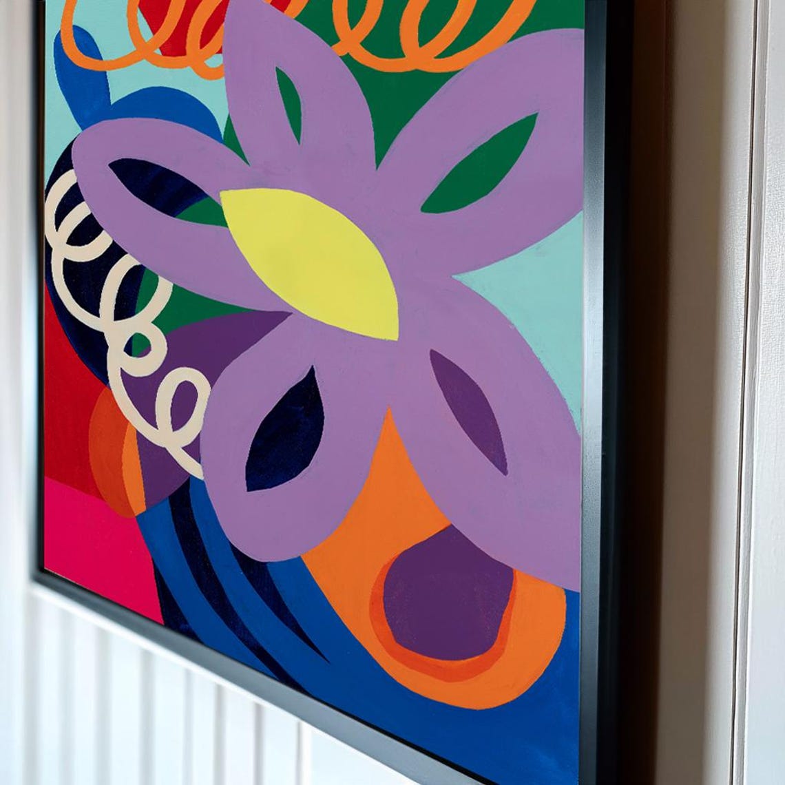 Giant Purple Flower Pop Art Poster Bold Bloom on Vivid Ground - Image 4
