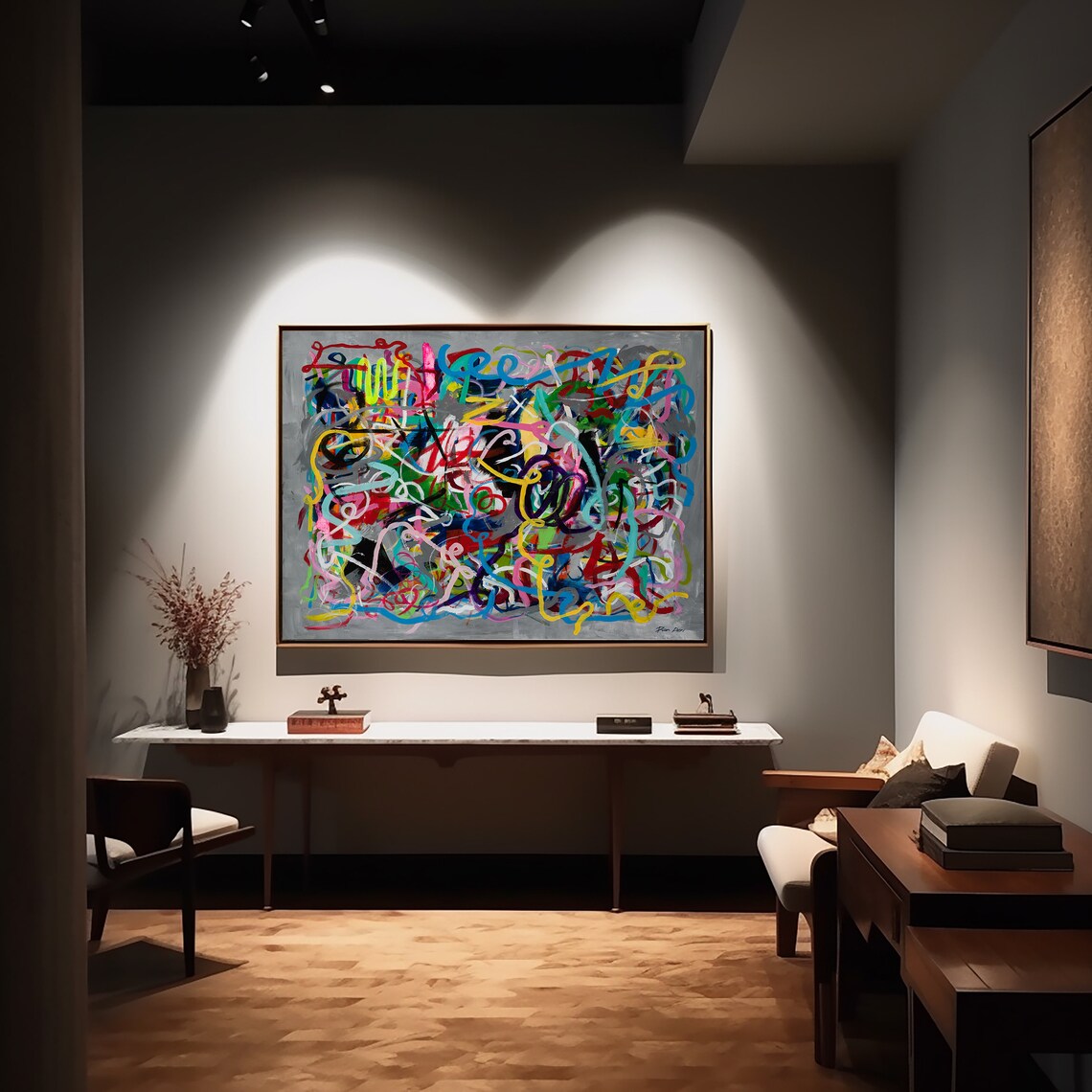 Contemporary Abstract Art Print, Modern Wide Painting - Image 4