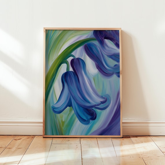 Georgia Okeeffe Bluebell Art Print Modern Floral Poster
