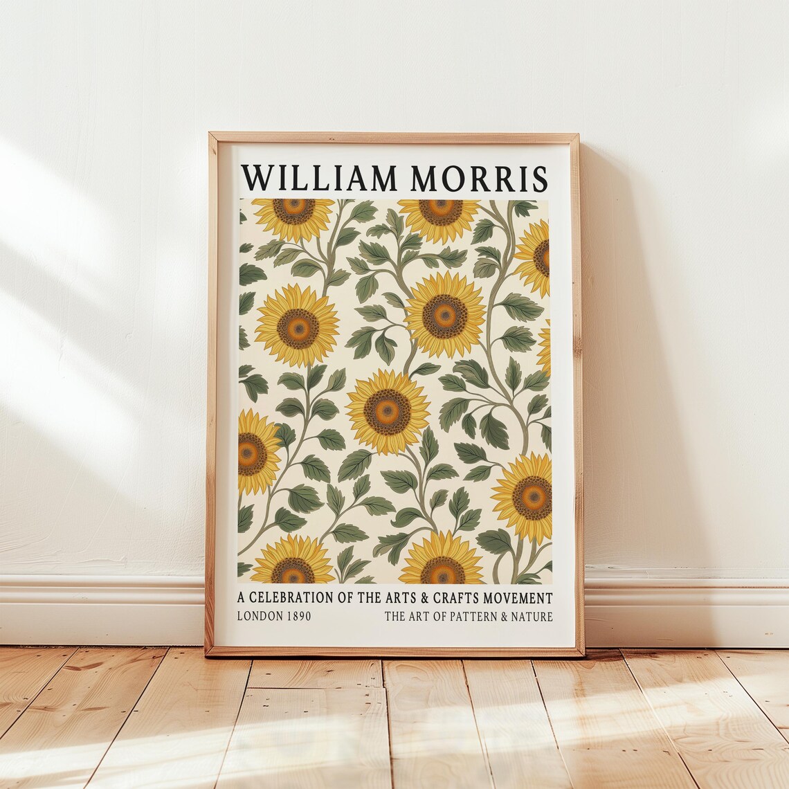William Morris Sunflower Print, Vintage Floral Poster