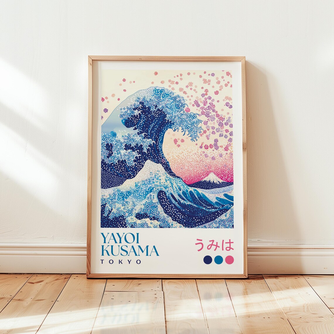 Yayoi Kusama Inspired Abstract Japanese Wave Art Print