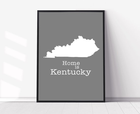 Kentucky Map Wall Art Kentucky Modern Map Poster Print City Map Wall Decor Kentucky State Poster Home Wall Art Room Art Library Decor