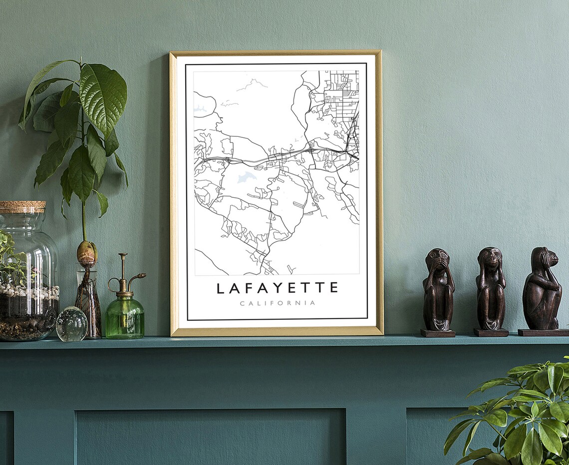Lafayette California City Street Map Minimalist Modern Travel Poster - Image 3