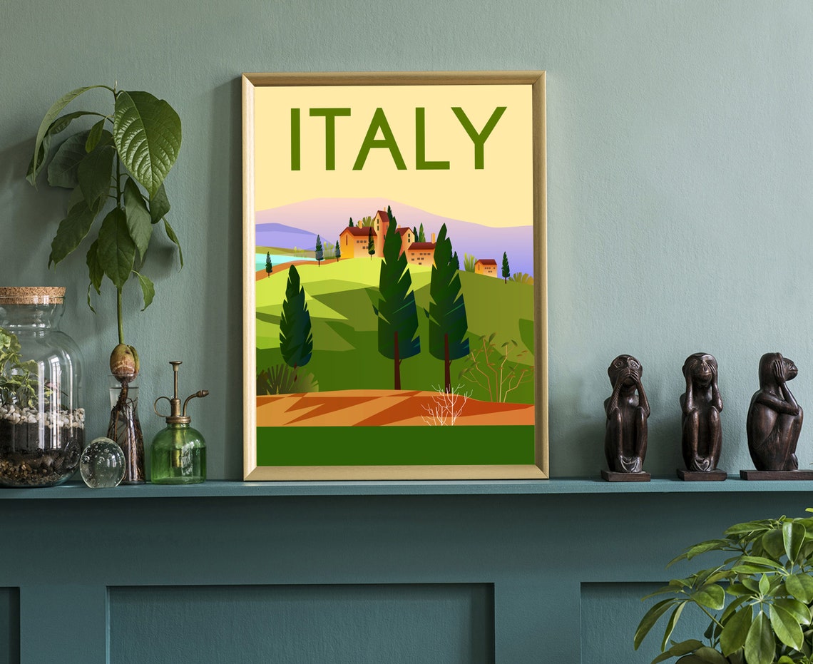 Italy Travel Poster Italy Cityscape Poster Italy Landmark Poster Wall Art Home Wall Artworks Office Decoration Italy View Print - Image 3