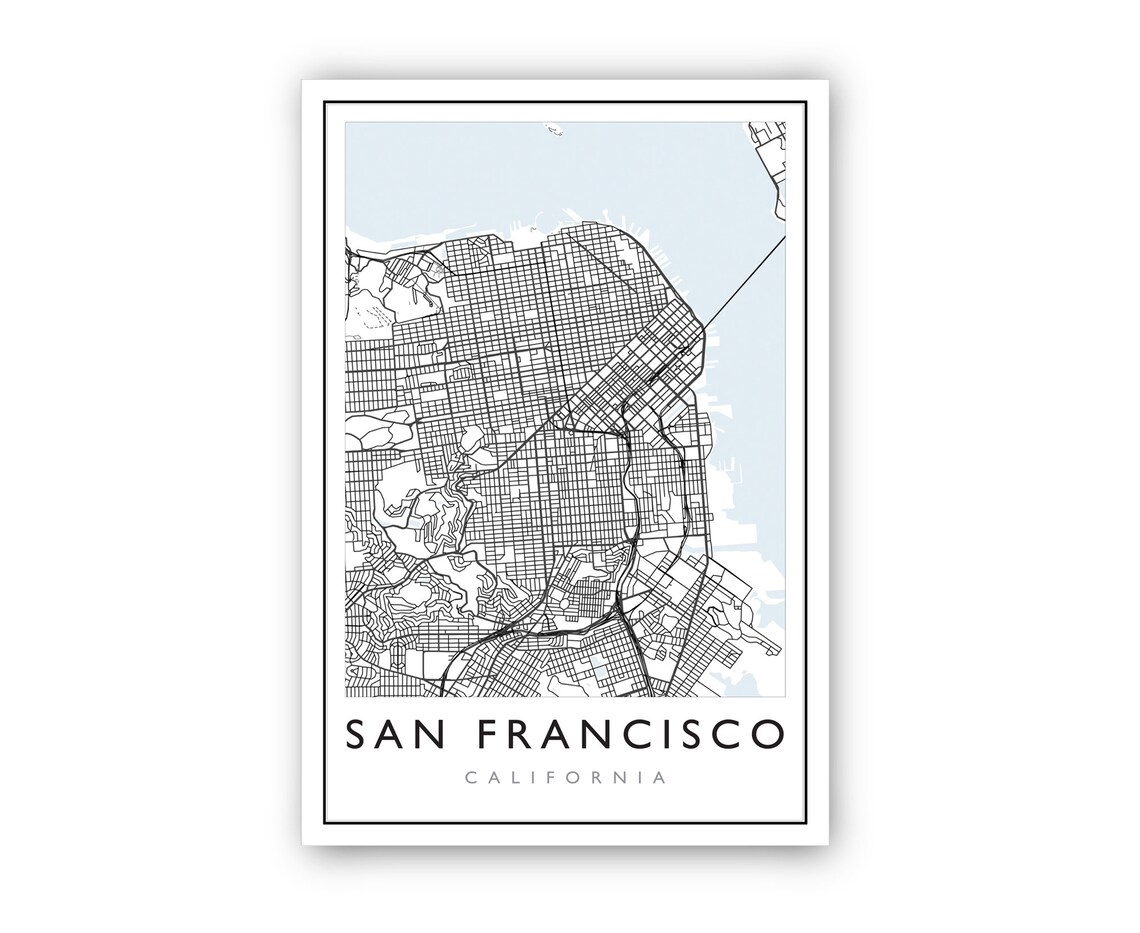 San Francisco California Minimalist Street Map City Art Poster - Image 2