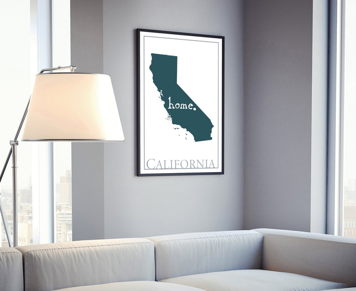 California Home State Map Modern Minimalist Travel Wall Art Poster - Image 4