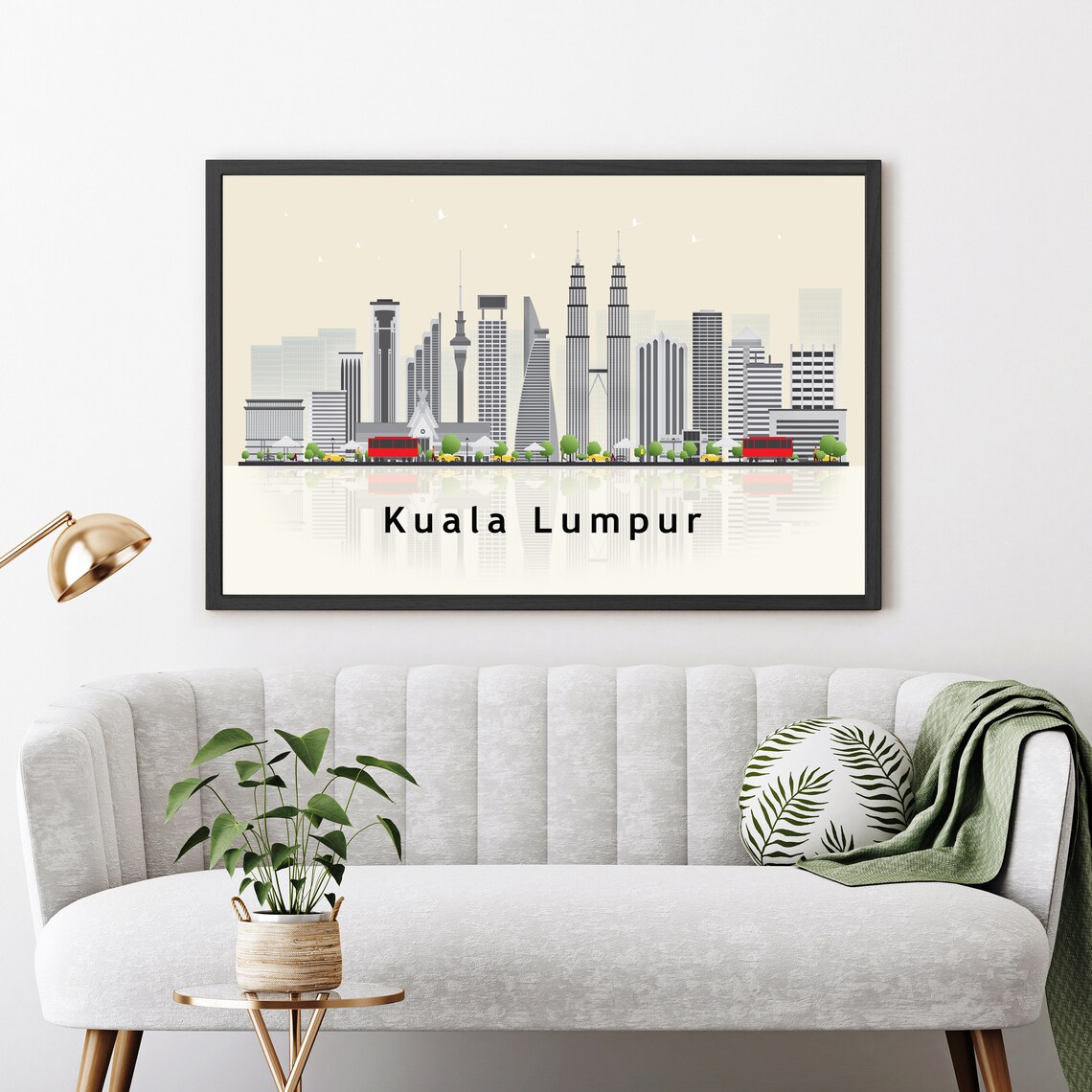 Kuala Lumpur Malaysia Petronas Twin Towers Skyline Travel Poster