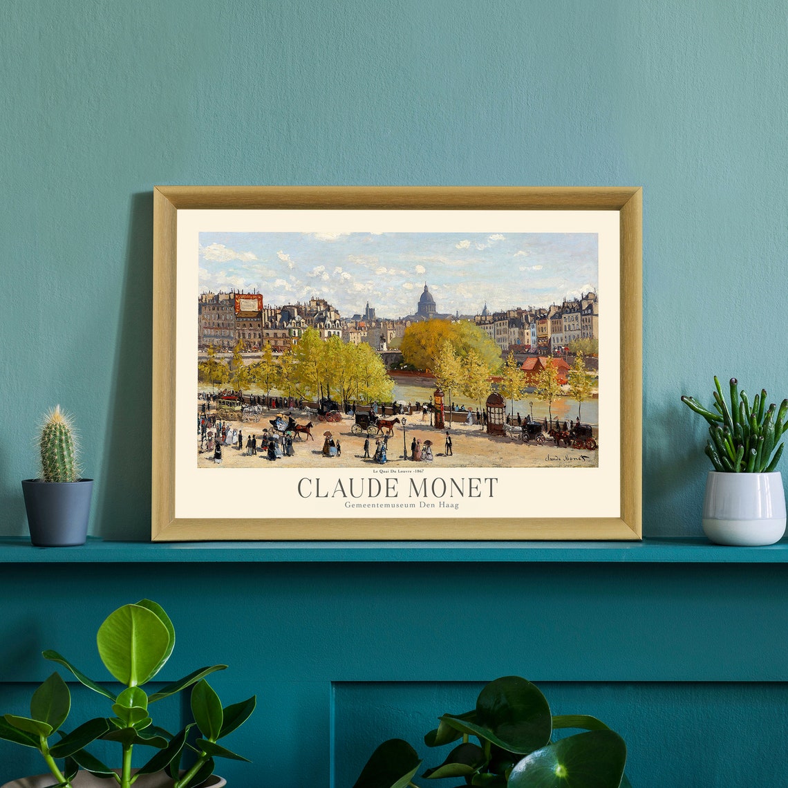 Claude Monet Quai Du Louvre 1867 Paris Riverside Scene Art Poster - Image 3
