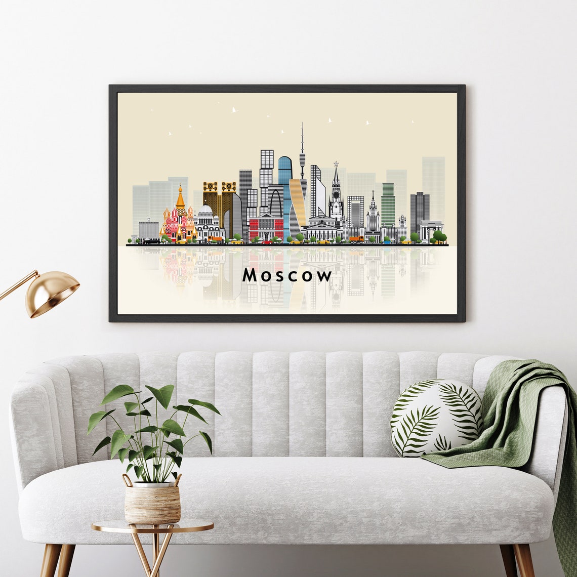 Moscow Russia Skyline Flat Illustration St Basils Cathedral Art Poster - Image 3