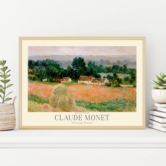 Claude Monet Painting Prints Museum Gallery Exhibition Poster Claude Monet Artworks Claude Monet Poster Prints Monet Vintage Print
