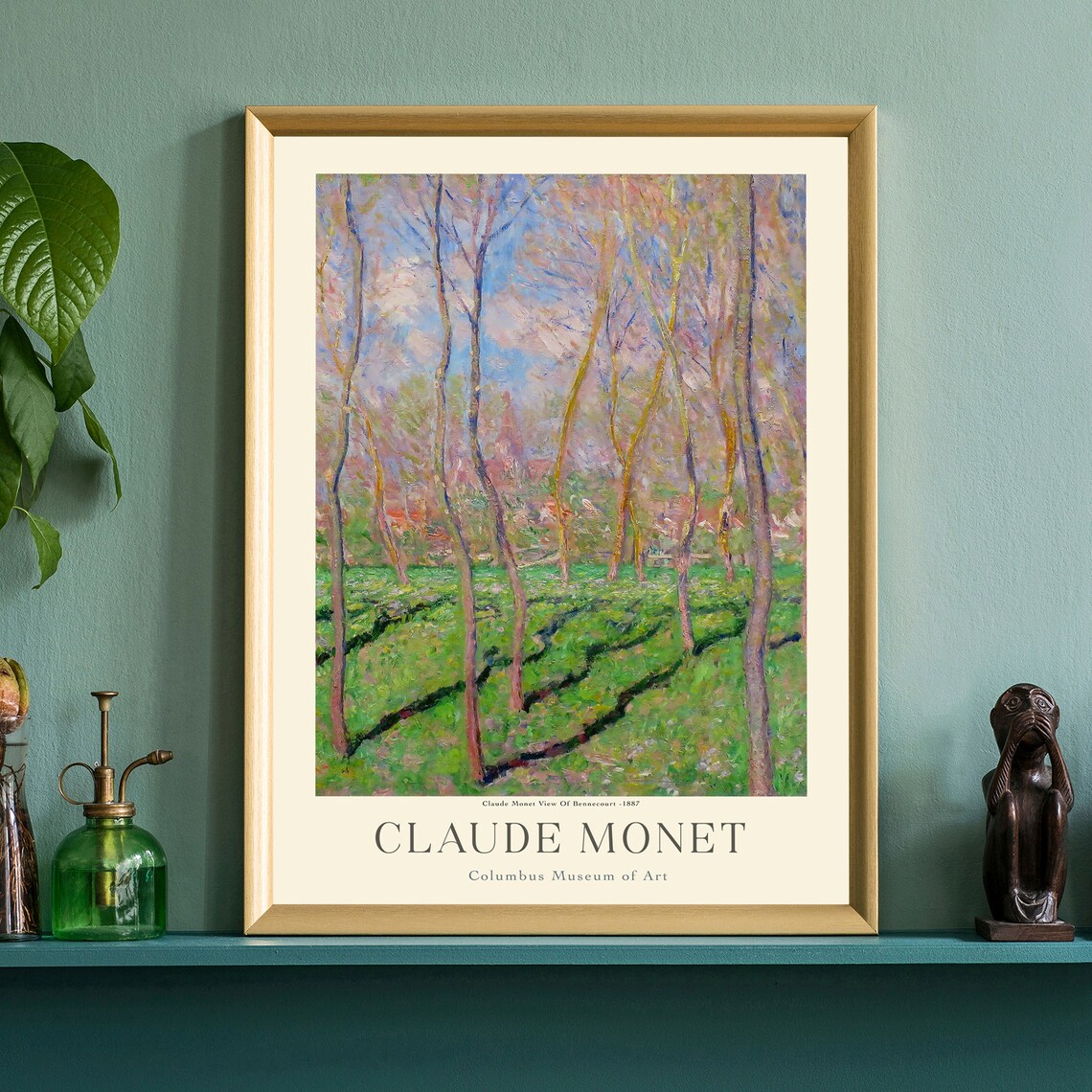 Claude Monet Tall Poplars Sunlit Lawn Spring Landscape Art Poster - Image 4