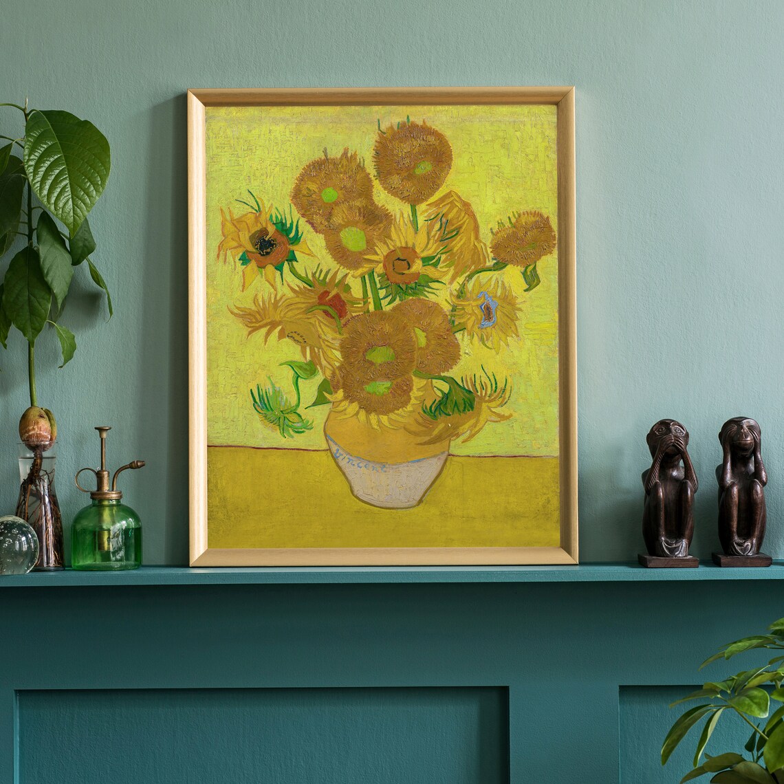 Van Gogh Sunflowers Oil Painting Floral Still Life Art Print Poster - Image 3