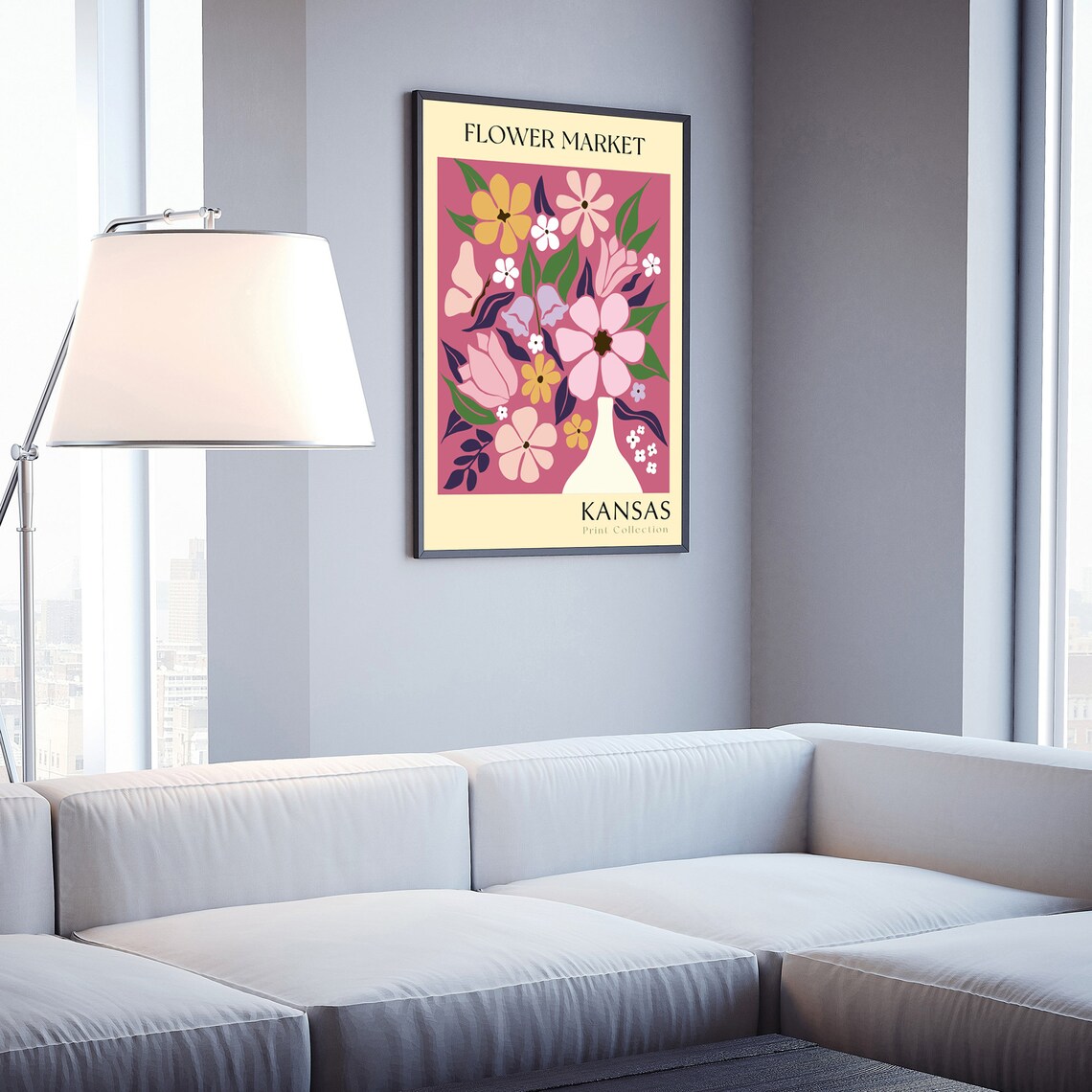 Kansas Flower Market Botanical Retro Floral Bouquet Art Poster - Image 3