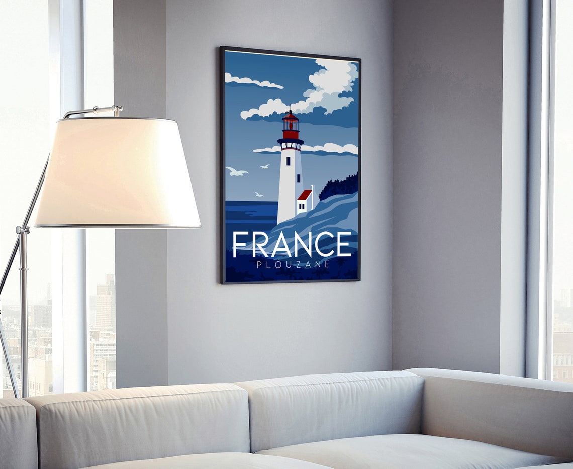 France Plouzane Travel Poster Plouzane Cityscape Poster Print France Landmark Poster Wall Art Home Wall Art Office Wall Decoration - Image 2