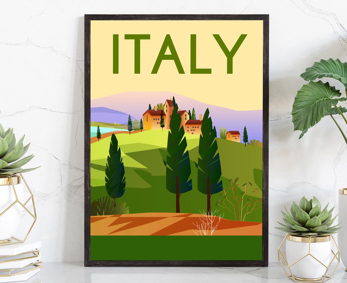 Italy Travel Poster Italy Cityscape Poster Italy Landmark Poster Wall Art Home Wall Artworks Office Decoration Italy View Print