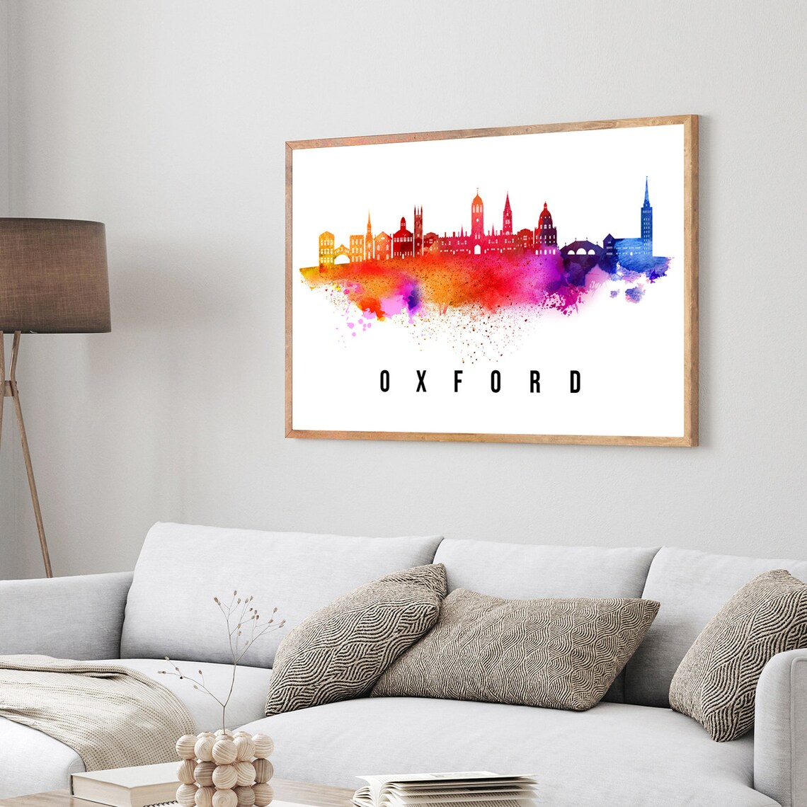 Oxford England Watercolor Spires Skyline Dreaming Towers Travel Poster - Image 4