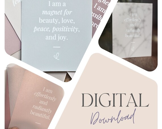 Divine Feminine Affirmation Cards Digital Print Set Self Love Gift 23 Cards