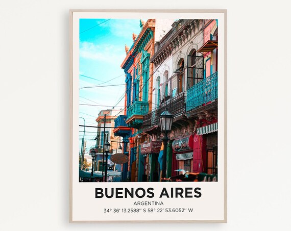 Buenos Aires La Boca Colorful Street Facades Caminito Photo Poster