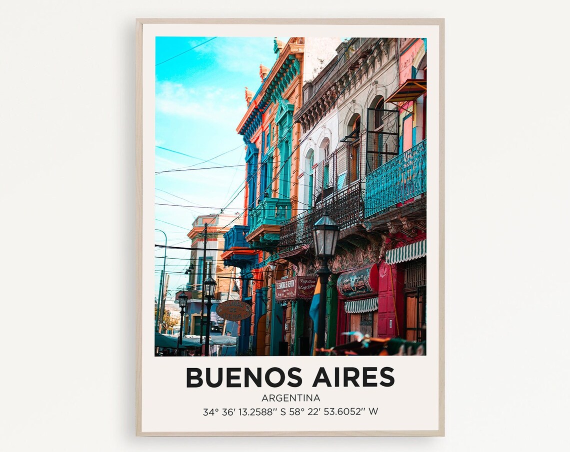 Buenos Aires La Boca Colorful Street Facades Caminito Photo Poster