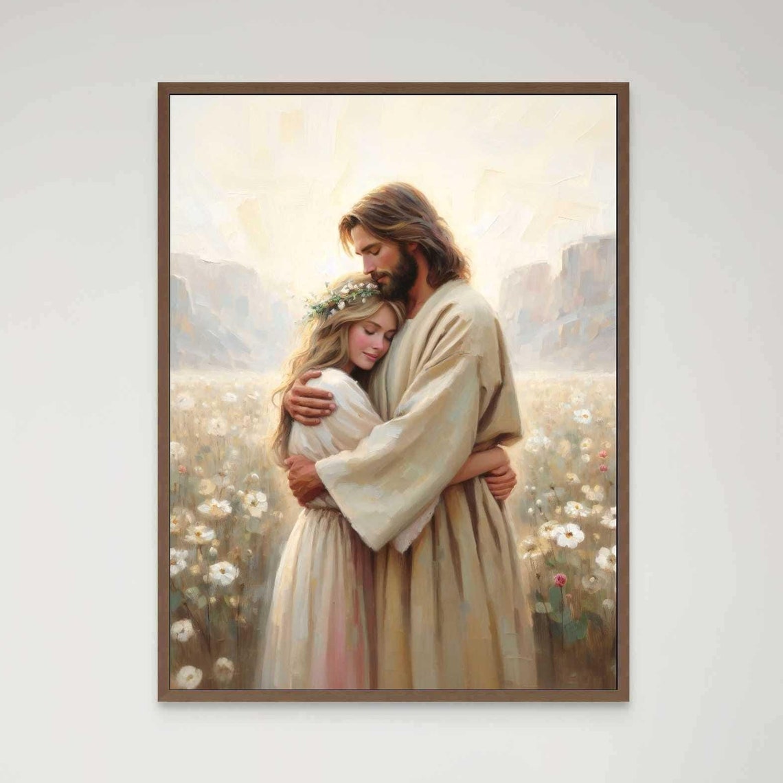 Saviors Embrace Modern Christian Art Jesus Hugging Woman Jesus Art Lds Art Bible Prints Jesus With Girl Jesus Picture Jesus Poster