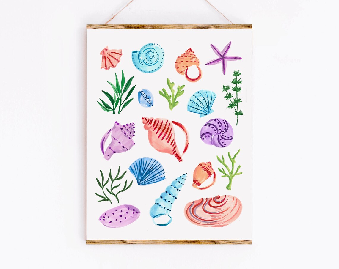 Seashells Art Print, Sabina Fenn Illustration