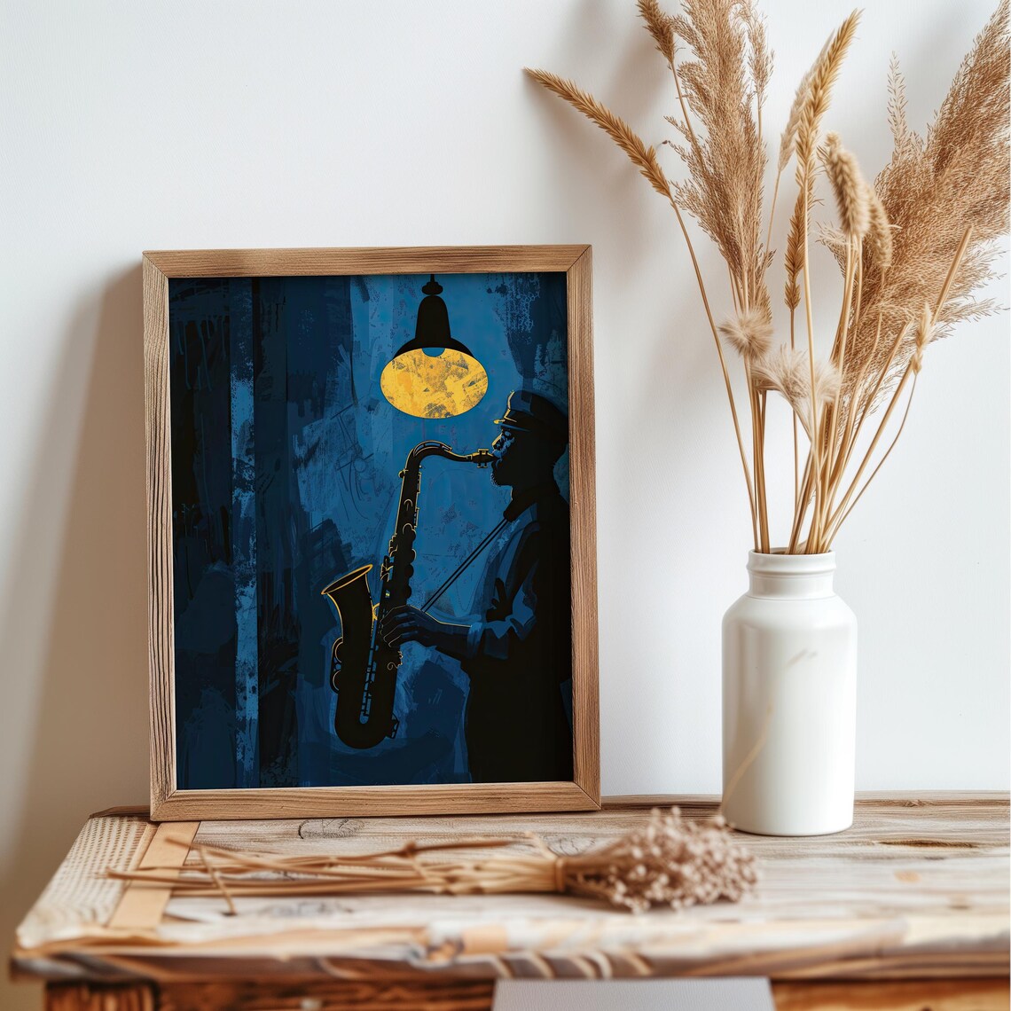 Midnight Jazz Saxophonist, Romantic Art Print - Image 5