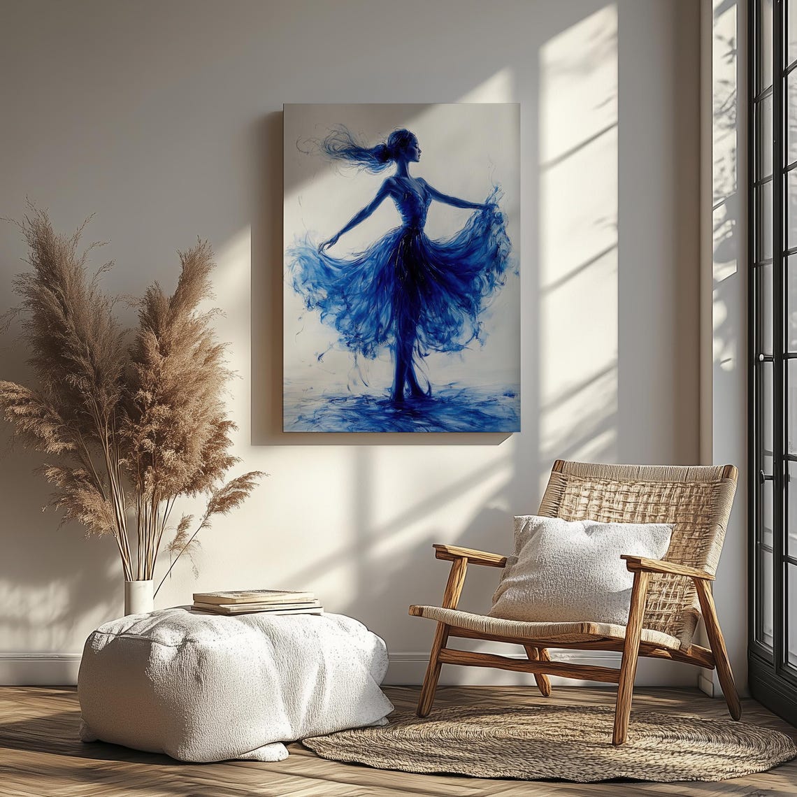Graceful Dancer In Blue Art Fluid Motion And Elegant Silhouette Inspired By Matisse Home Decor Art - Image 4