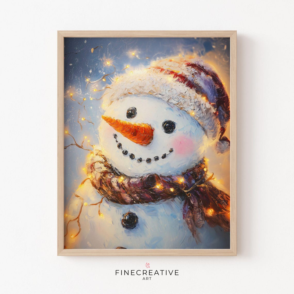 Smiling Snowman Face Close Up With Carrot Nose Portrait Poster