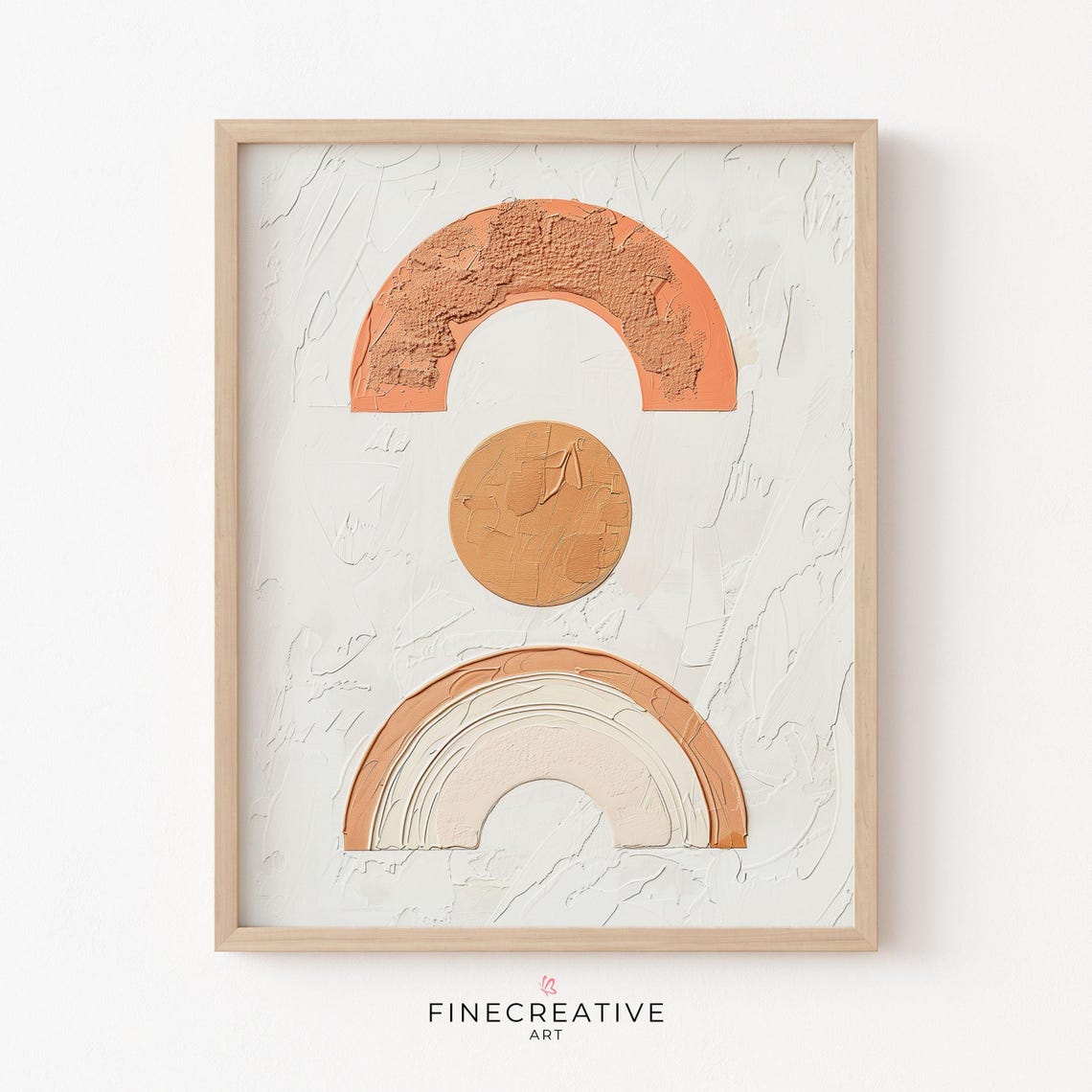Terracotta Boho Rainbow Arches Sun Abstract Minimalist Painting Poster