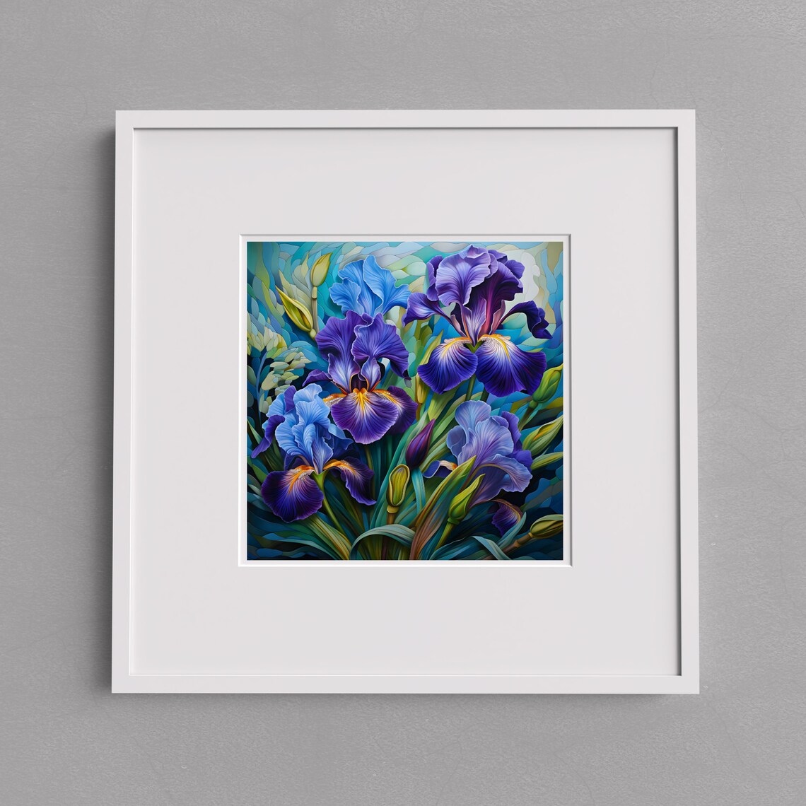 Purple Iris Ceramic Art Tile, Botanical Decor - Image 3