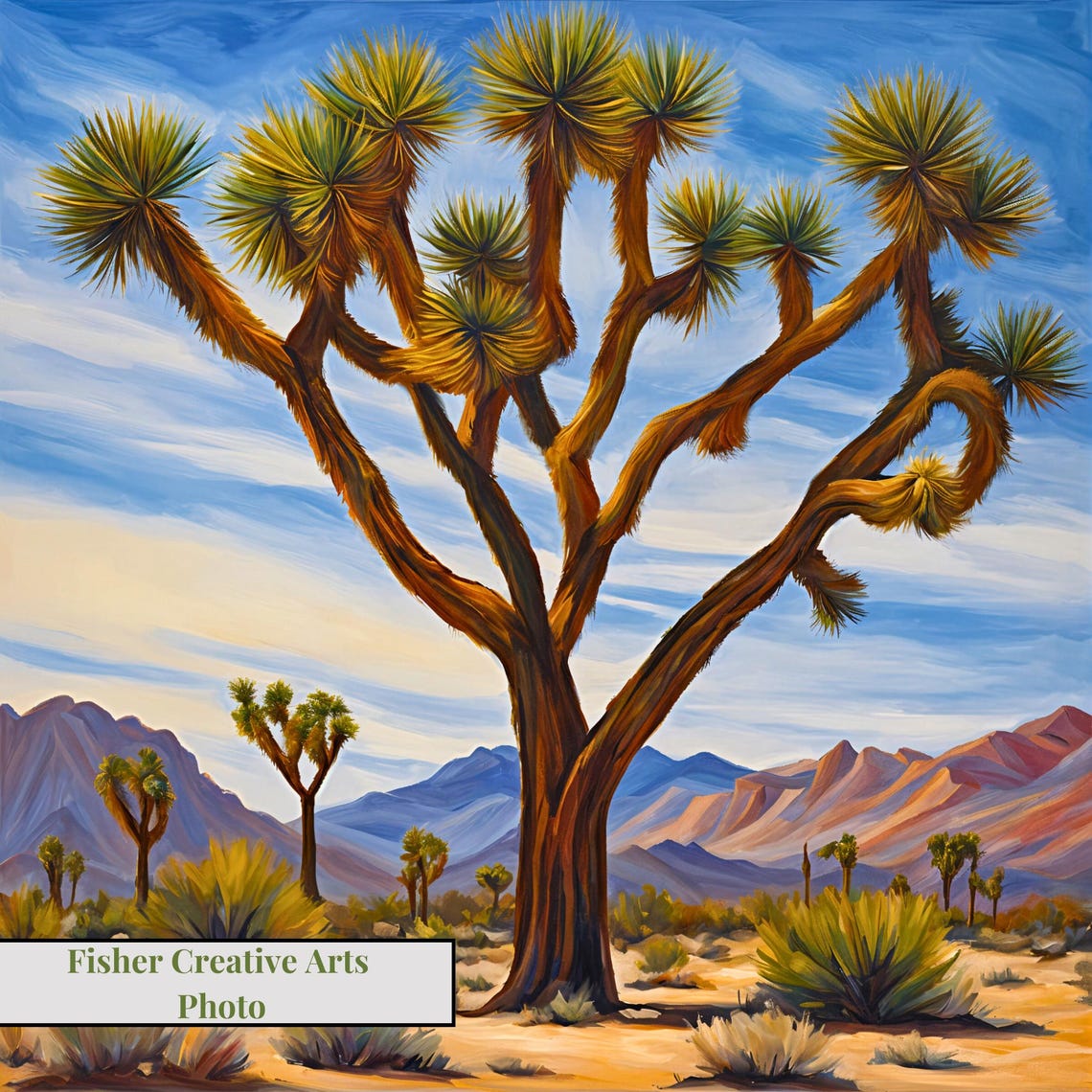 Desert Southwest Joshua Tree Ceramic Tile Southwestern Decor Wall Art Decor Trivet Option Mojave Desert Painting Wall Art - Image 4