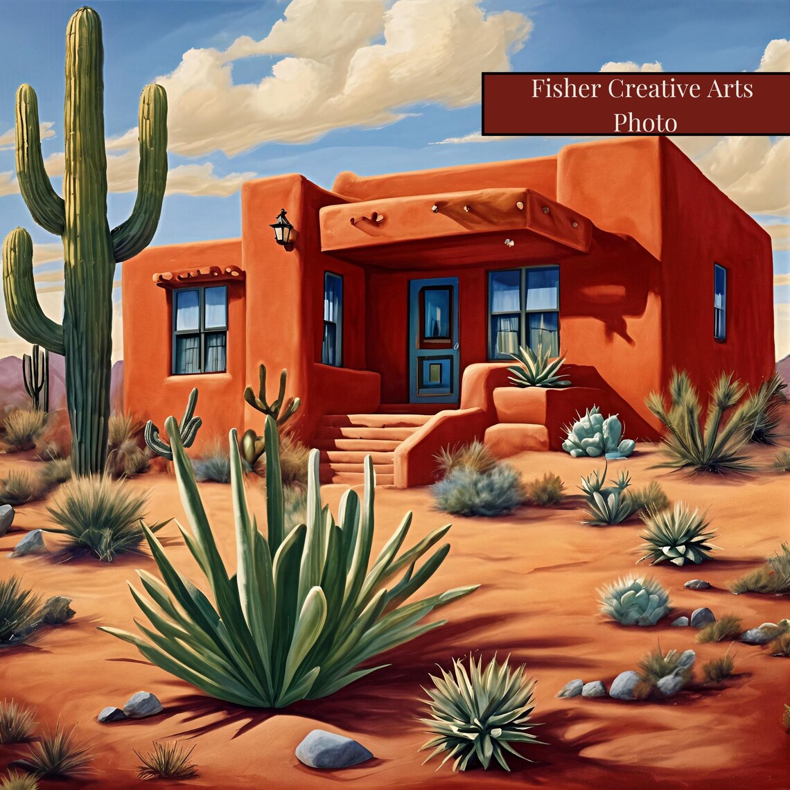 Desert Southwest Adobe House Art Print, Arizona - Image 4