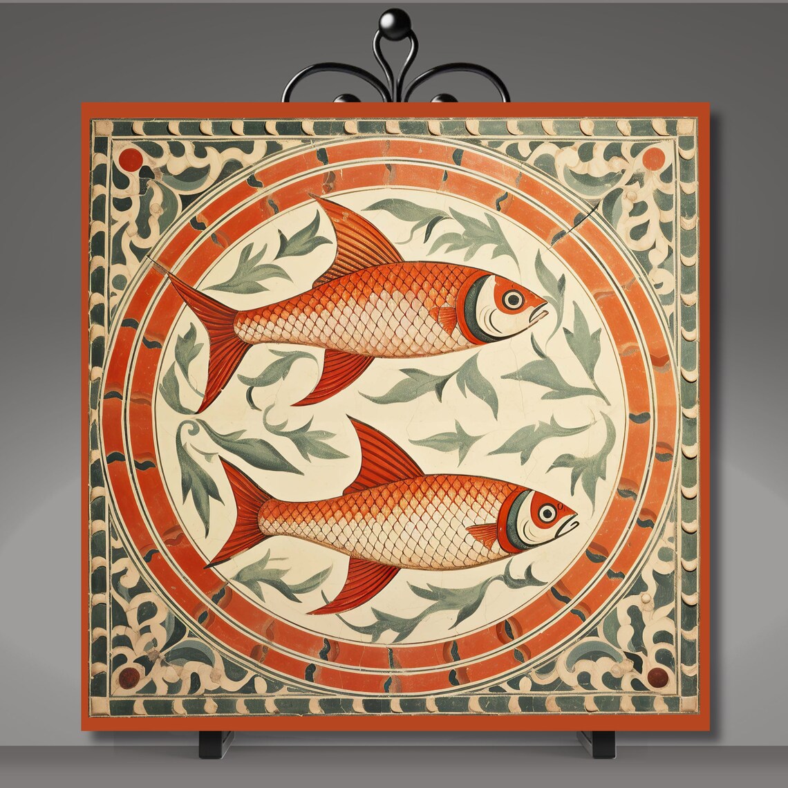 Deruta Style Fish Tile, Italian Mediterranean Art Print - Image 5